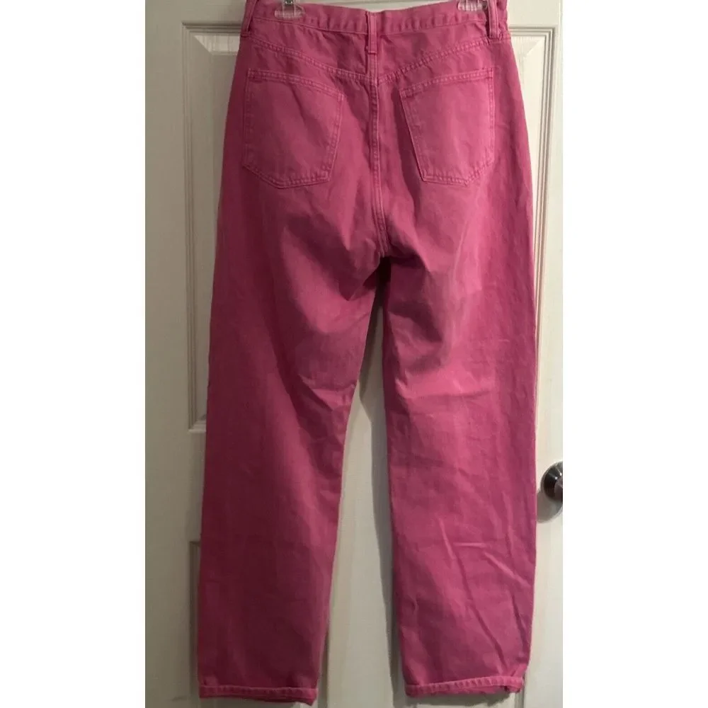 Fashion Nova‎ Pink Jeans Size 7 Button Fly Relaxed Fit - Picture 5 of 6
